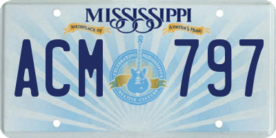 MS license plate ACM797