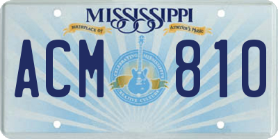 MS license plate ACM810