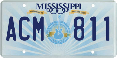 MS license plate ACM811