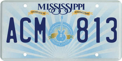 MS license plate ACM813