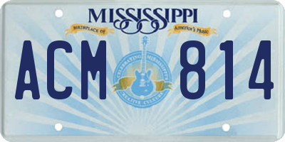 MS license plate ACM814