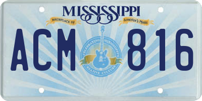 MS license plate ACM816