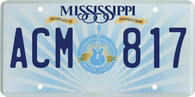 MS license plate ACM817