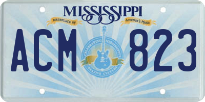 MS license plate ACM823