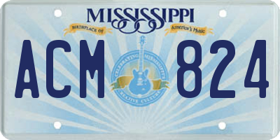 MS license plate ACM824
