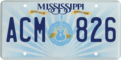MS license plate ACM826