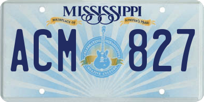 MS license plate ACM827
