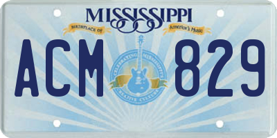 MS license plate ACM829