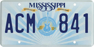 MS license plate ACM841