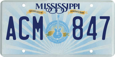 MS license plate ACM847