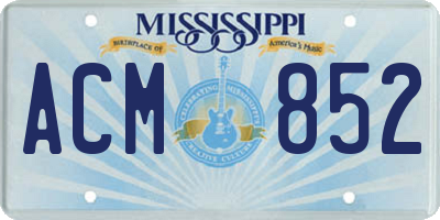 MS license plate ACM852