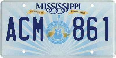 MS license plate ACM861