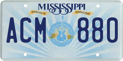 MS license plate ACM880