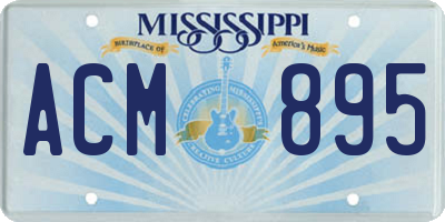 MS license plate ACM895