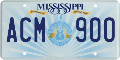 MS license plate ACM900