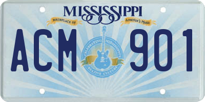 MS license plate ACM901