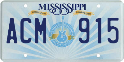 MS license plate ACM915