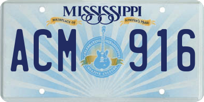 MS license plate ACM916