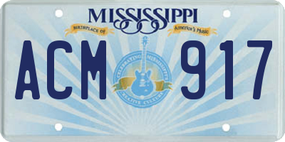 MS license plate ACM917