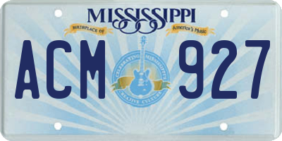MS license plate ACM927