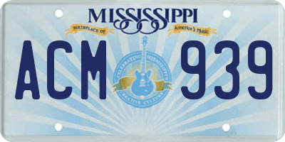 MS license plate ACM939
