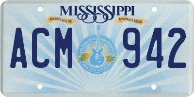 MS license plate ACM942