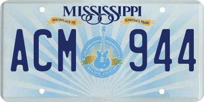 MS license plate ACM944