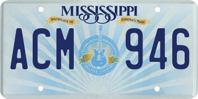 MS license plate ACM946