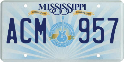 MS license plate ACM957