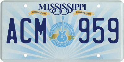 MS license plate ACM959