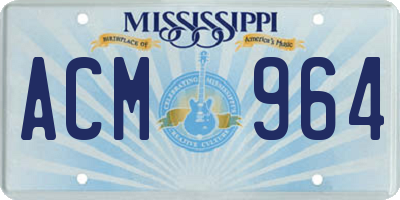 MS license plate ACM964