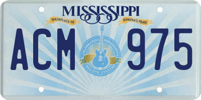 MS license plate ACM975