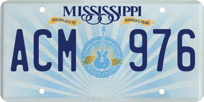 MS license plate ACM976