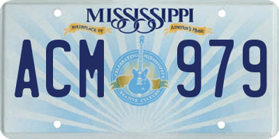 MS license plate ACM979