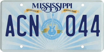 MS license plate ACN044