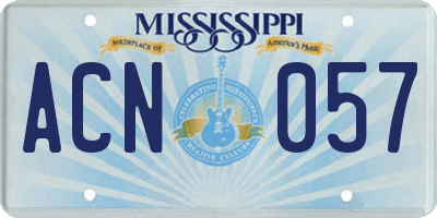 MS license plate ACN057