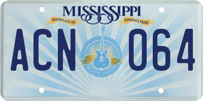 MS license plate ACN064