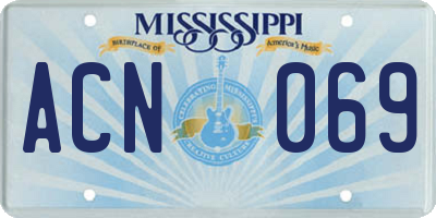 MS license plate ACN069