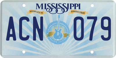 MS license plate ACN079