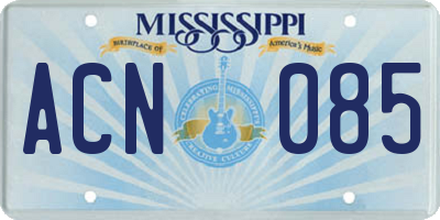 MS license plate ACN085