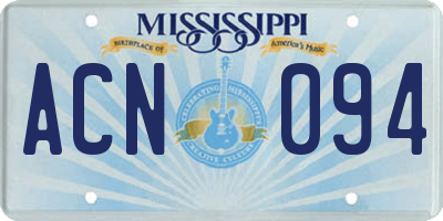 MS license plate ACN094