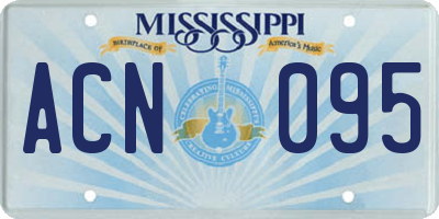 MS license plate ACN095