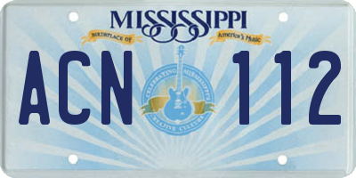 MS license plate ACN112