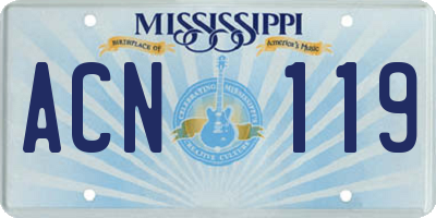 MS license plate ACN119