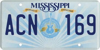 MS license plate ACN169