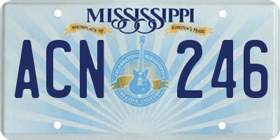 MS license plate ACN246