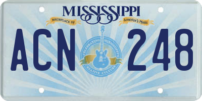 MS license plate ACN248