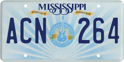 MS license plate ACN264