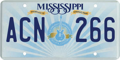 MS license plate ACN266