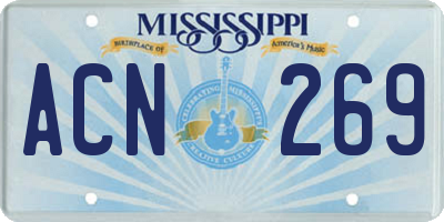 MS license plate ACN269